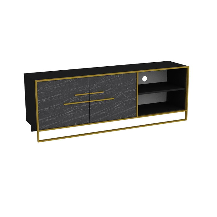 Hanah Home Soporte para TV Polka Negro y Oro Hanah Home Soporte para TV Polka Negro y Oro